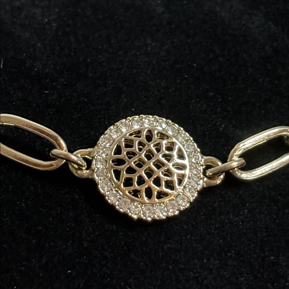 Marchesa Brushed Gold Crystal Link Bracelet - Picture 3 of 5